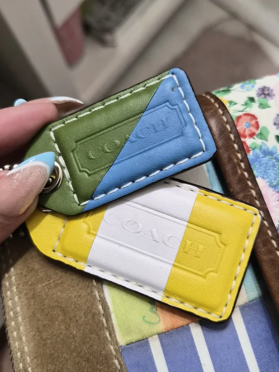 Coach Patchwork Canvas Crossbody Bag - Multicolor with Tan Trim - Picture 2 of 4